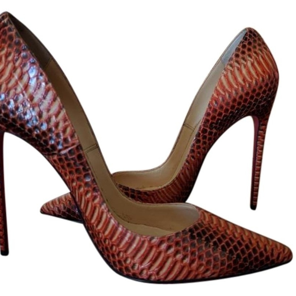 ChristianLouboutin Orange Watersnake So Kate Pumps